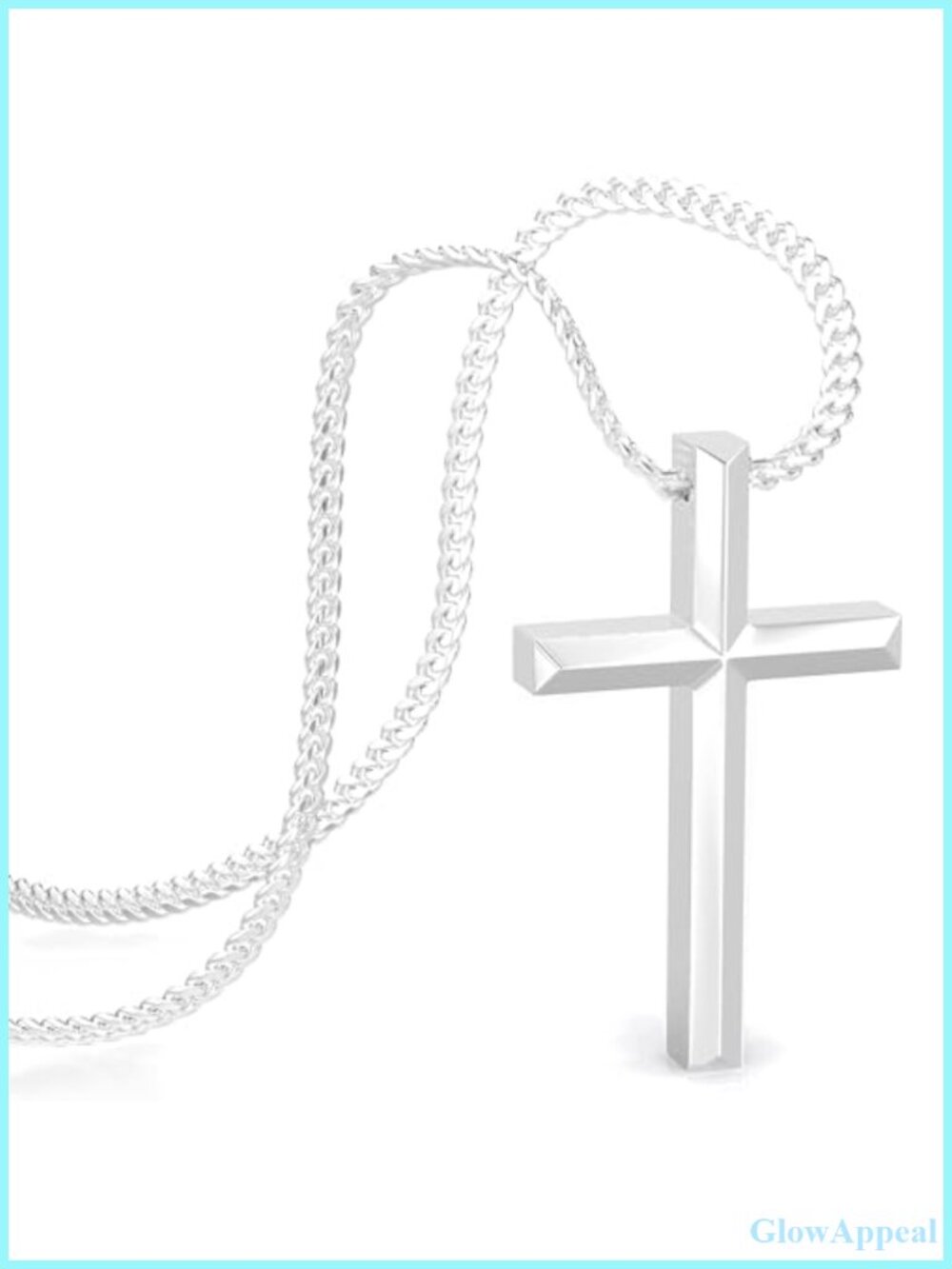 316L Surgical Stainless Steel Cross Pendant Necklace Adjustable Chain